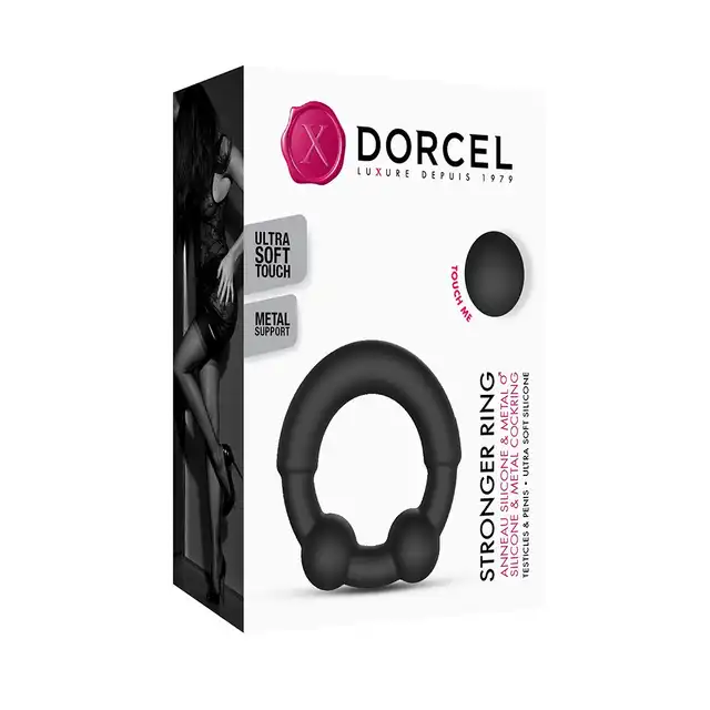 Dorcel - Stronger Ring. Silikonowy pierścień erekcyjny z metalowymi kuleczkami