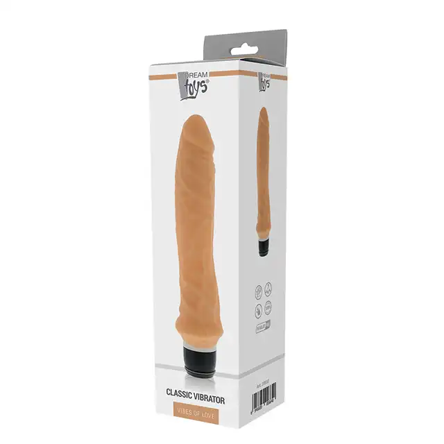 Dream Toys - Vibes Of Love Classic 8.5inch Flesh - genialny, realistyczny wibrator z żyłkami, 21,5 cm długości