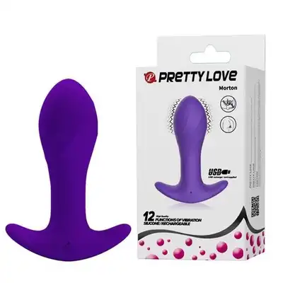 Pretty Love - Morton Plug Blue USB. Dobrej jakości silikonowy plug wibrujący z wygodnym uchwytem. Fioletowy