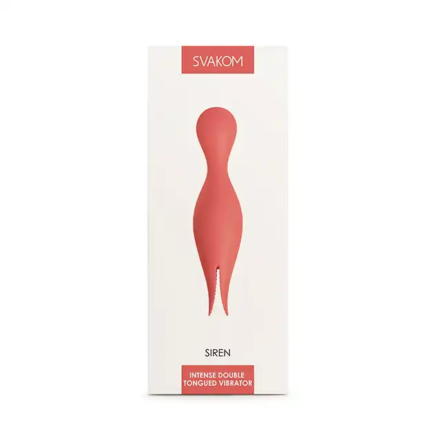 Svakom - Siren Vibrator Coral USB. Niezwykły dwustronny wibrator do stymulacji łechtaczki. Delikatne języczki i aż 25 kombinacji