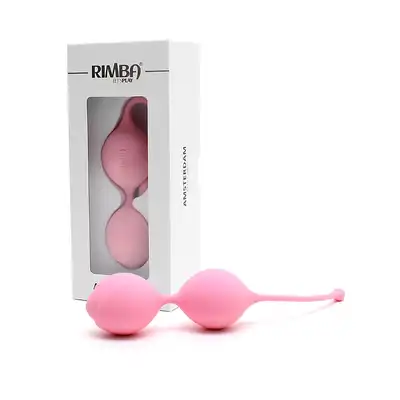 Rimba - Amsterdam Kegel Balls. Kulki gejszy wykonane z gładkiego silikonu 84 gramy. Pastelowy róż