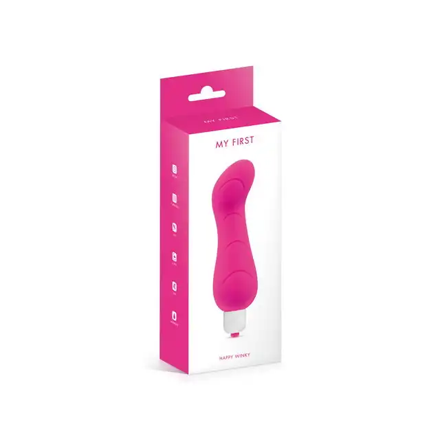 My First - Happy Wink. Innowacyjny wibrator zaprojektowany z myślą o intensywnej stymulacji punktu G, oferujący 7 trybów wibracji