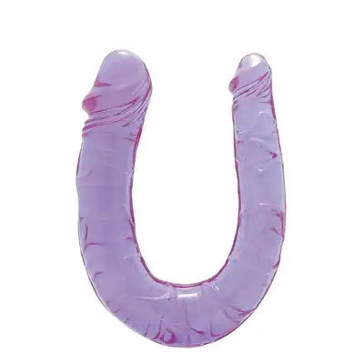 Dream Toys - All Time Double Dong. Żelowe podwójne dildo w kolorze fioletowym