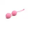 Rimba - Brussels Kegel Balls. Jasnoróżowe kulki gejszy 55 gramów. Gładki silikon i wygodny sznureczek