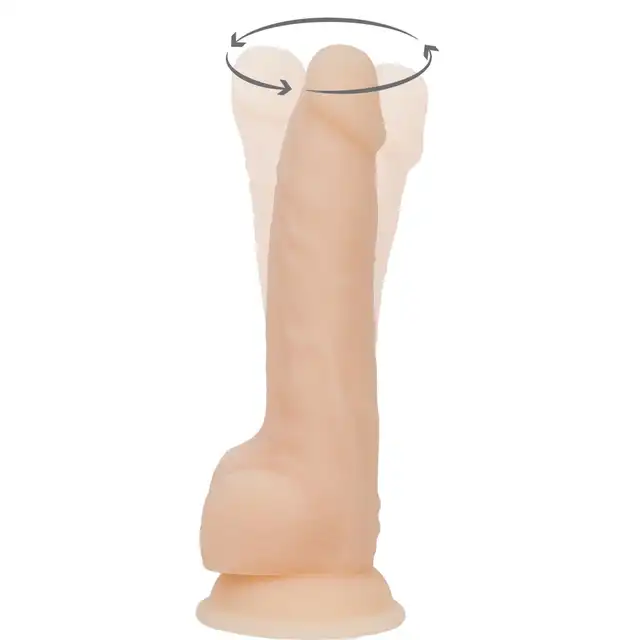Naked Addiction - Realistic Rotating Dildo with Remote Control - 18 centymetrowe dildo z opcją wibracji i rotacji!