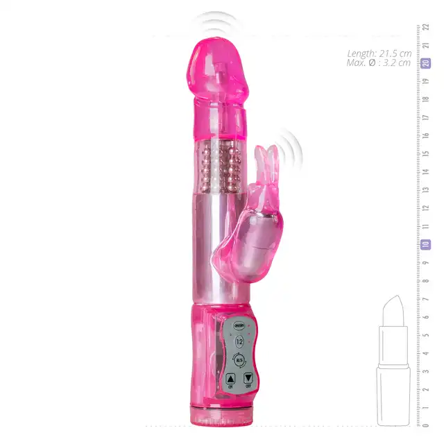 Easy Toys - Ultimate Rabbit Vibrator Pink. Wibrator króliczek z rotacyjnymi kulkami. G-Spot i 12 programów.