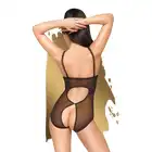 Penthouse - Turned On S/M. Seksowne czarne body z otwartym biustem i wycięciem z tyłu