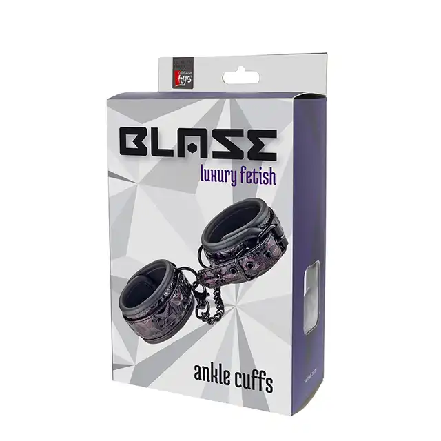Blaze - Handcuffs Purple 12 cm łańcuch. Oryginalne fioletowo-czarne kajdanki 