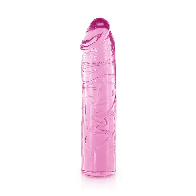 Pure Jelly - Godemichet Droit Rose 17,2 cm. Różowe elastyczne dildo bez jąder i przyssawki