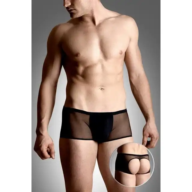 Softline - Mens Shorts 4493  XL Black - męskie bokserki z motywem serca z tyłu