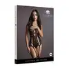 Le Desir - Lace Suspender O/S. Seksowny i elegancki czarny bodystocking 