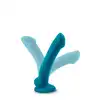 Temptasia - Reina Teal. Nowoczesne dildo z miękkiego silikonu 14 cm. Idealne do uprzęży. Mocna przyssawka