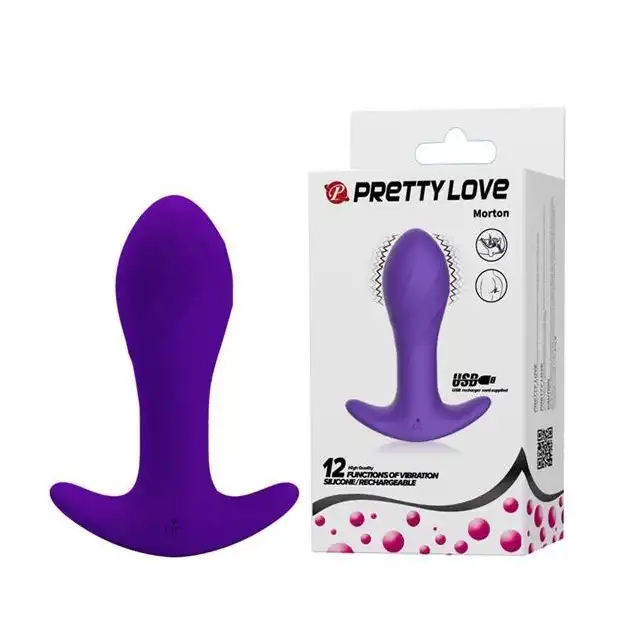 Pretty Love - Morton Plug Blue USB. Dobrej jakości silikonowy plug wibrujący z wygodnym uchwytem. Fioletowy