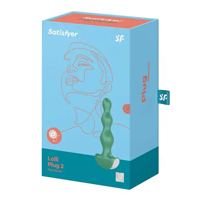 Satisfyer - Lolli Plug 2. Ładowany na USB zielony korek analny. 12 trybów wibracji