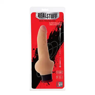 Realstuff - 7 inch Flesh. Miękki wibrator z cyberskóry. Realistyczne odczucia. 17,8 cm 