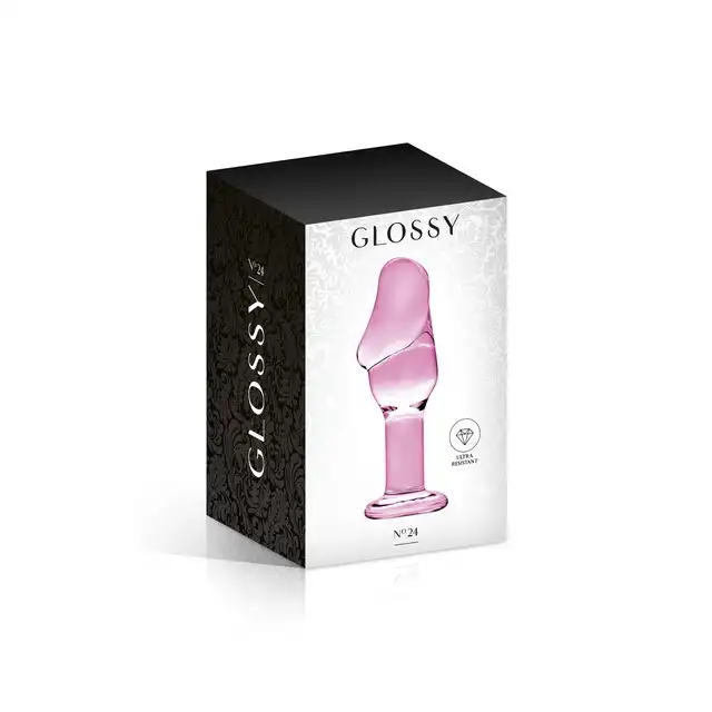 Glossy Toys - No.24 Pink Buttt Plug. Szklana wtyczka analna w kształcie penisa