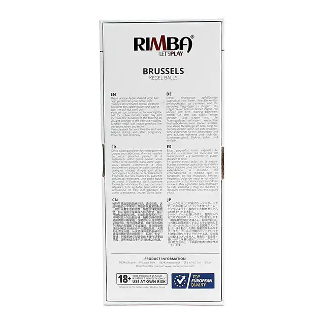 Rimba - Brussels Kegel Balls. Jasnoróżowe kulki gejszy 55 gramów. Gładki silikon i wygodny sznureczek
