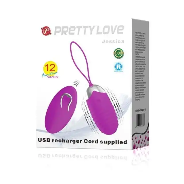 Pretty Love - Jessica Vibrating Egg Pink. Wysokiej jakości silikonowe wibrujące jajeczko z pilotem. 12 funkcji