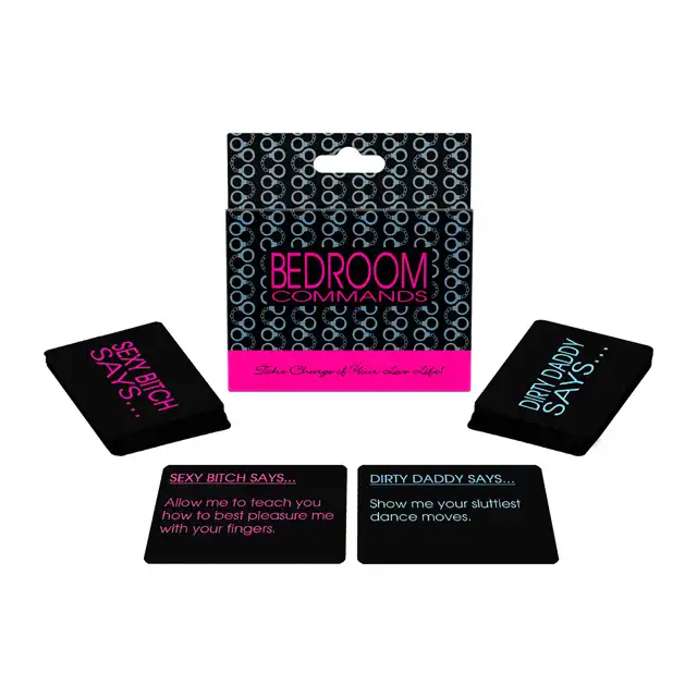 Kheper Games - Bedroom Commands Card Game. Rozkoszne rozkazy, które podgrzeją atmosferę w sypialni. Dwie talie kart. 