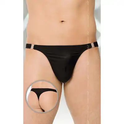 Softline - Mens Thong 4432 XL. Slipy męskie seksownie podkreślające pośladki w kolorze czarnym