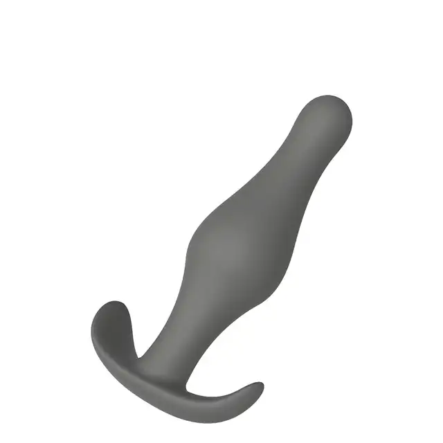 Dream Toys - Cheeky Love Grey Plug With T-Handle - szary, duży korek analny z falistym kształtem zapewniającym niesamowite doznania