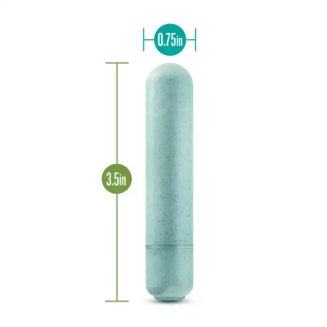 Gaia - Eco Bullet Aqua. Biodegradowalny mini wibrator w uroczym kolorze! 6,5 cm x 1,8 cm