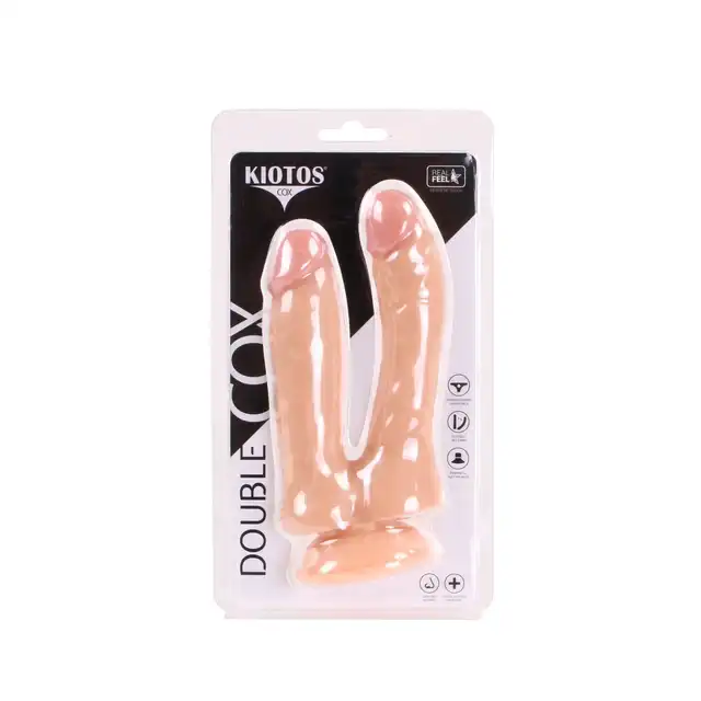Kiotos Cox - Flesh 030. Dildo do podwójnej penetracji 19 cm