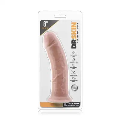 Dr. Skin - 8inch Cock Suction Cup Vanilla - 20,3 cm dildo z przyssawką! 
