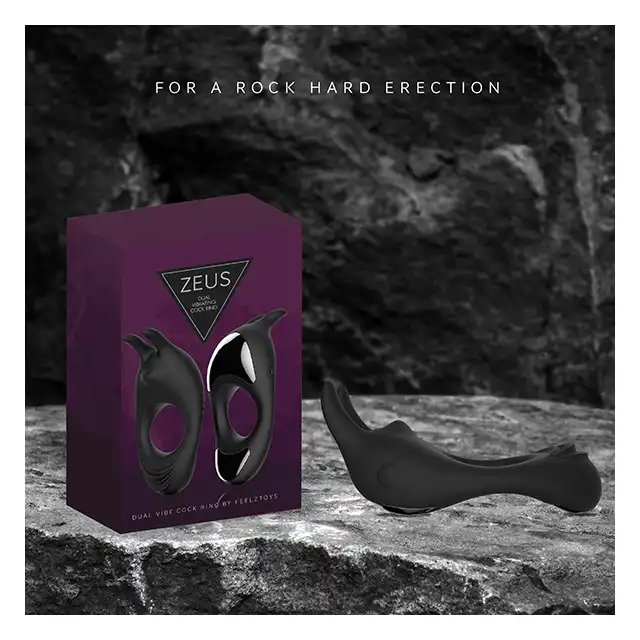 Feelztoys - Zeus. Dual Ring Cock. Supermocny ring erekcyjny z 2 silnikami. Jedyny na rynku. 9 programów. MegaMoc.