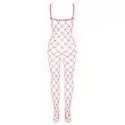 Obsessive - Bodystocking N102 czerwone S/M/L. Drapieżny i namiętnie czerwony 