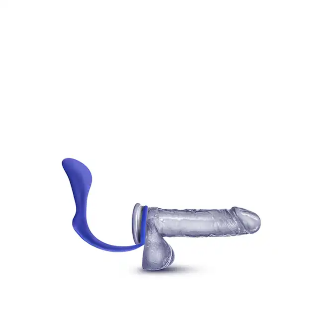 Blush - Performance Cock Ring Plug Indigo - unikalna wtyczka z ringiem! 