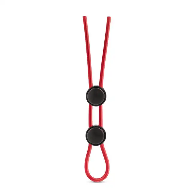 Stay Hard - Silicone Double Loop Red - ring na penisa z podwójną pętlą