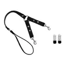 Kiotos - Leather Leash with Nipple Clamp - unikatowa skórzana smycz z klamerkami na sutki