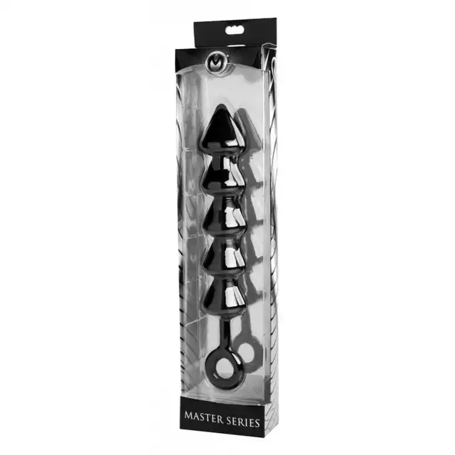 Master Series Pro - Spades XL Anal Beads. Duże kule analne, 5 stopniowe, rozmiar XL.