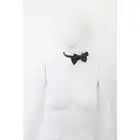 Kiotos - Collar Fly Leather - elegancka, skórzana, czarna obroża z muchą