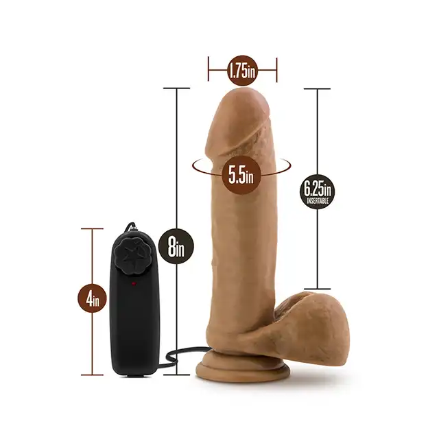 Blush - Loverboy Soccer Champ 8inch Dildo Mocha - 15 cm dildo z wibracjami i przyssawką 