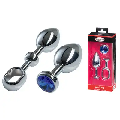 MALESATION Alu-Plug with handle &amp; crystal large, chrome