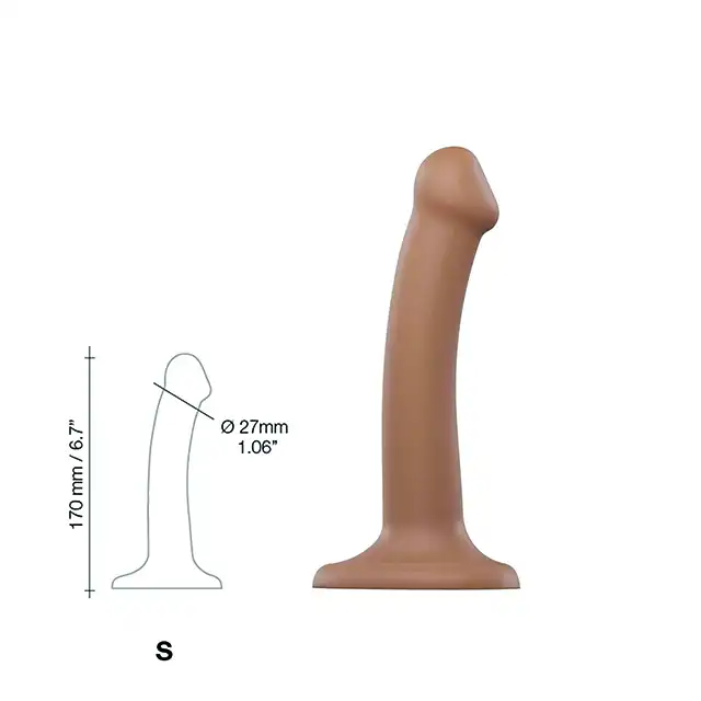 Strap-On-Me - Semi-Realistic Dildo Caramel - giętkie dildo o pięknym karmelowym kolorze