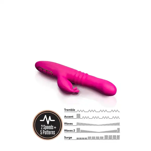 Lush - Kira Velvet. Różowy silikonowy wibrator z króliczkiem. Ruch posuwisty, grzanie i wibracje