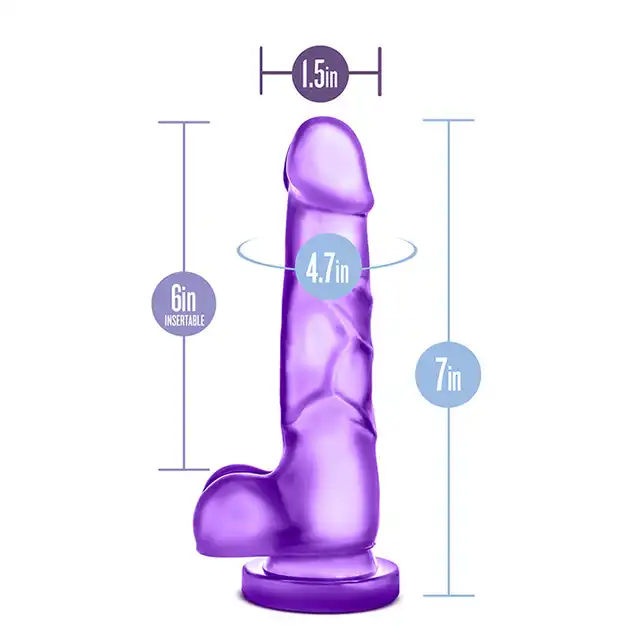 B Yours - Sweet N Hard 4 Purple. Realistyczne żelowe dildo w kolorze fioletowym
