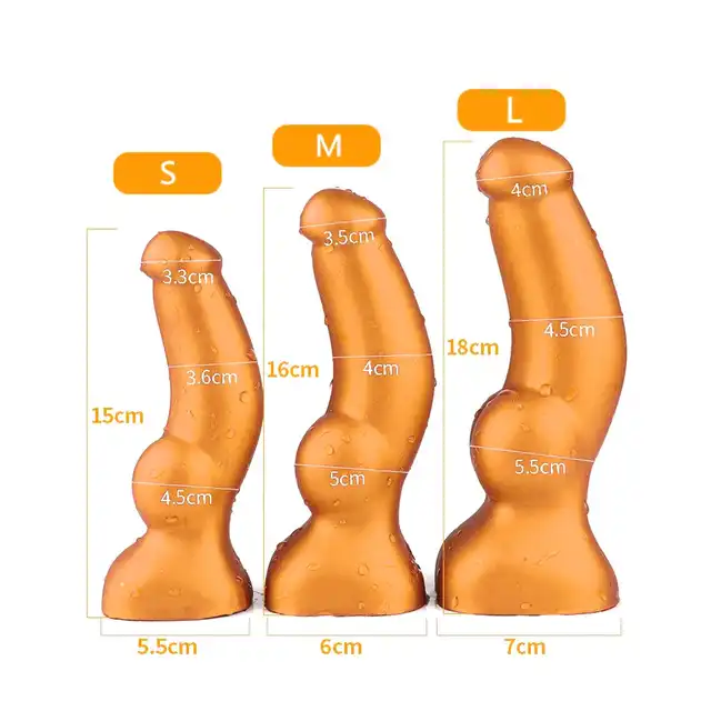 Goldplay - Cock M. Złote silikonowe elastyczne dildo z przyssawką 