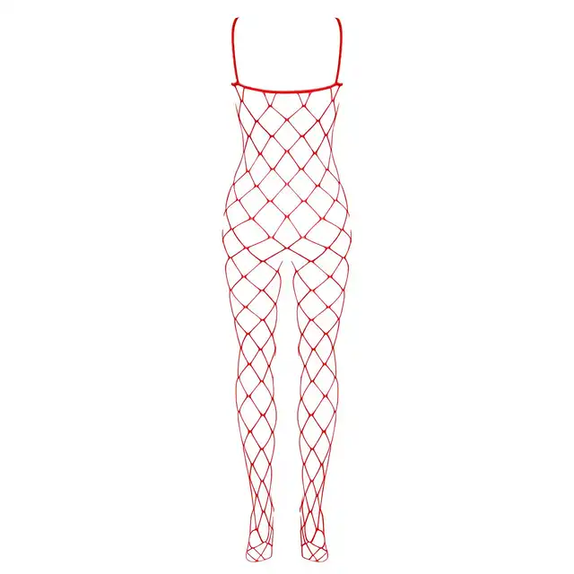 Obsessive - Bodystocking N102 czerwone S/M/L. Drapieżny i namiętnie czerwony 