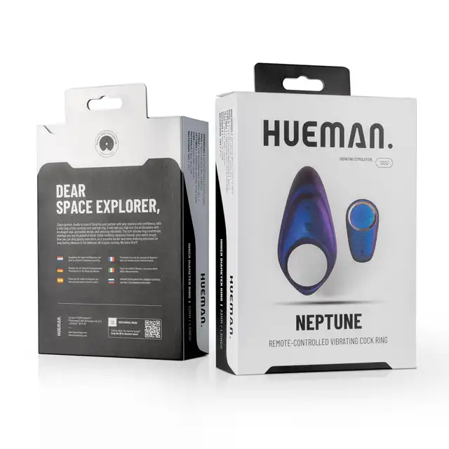 Hueman - Neptune Vibrating Cock Ring + Remote. Ultranowoczesny zdalnie sterowany Ring. 
