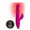 Lush - Kira Velvet. Różowy silikonowy wibrator z króliczkiem. Ruch posuwisty, grzanie i wibracje