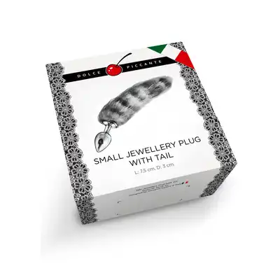 Dolce Piccante - Jewellery Silic Striped Tail S - plug z ogonem w rozmiarze S. Piękne podkreślenie pośladków 