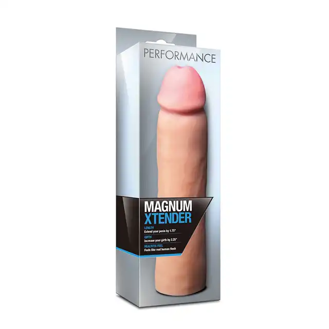 Blush X5 - Performance Magnum Xtender. Przedłużka 22,8 cm z cyberskóry X5. Pogrubia do 7,3cm