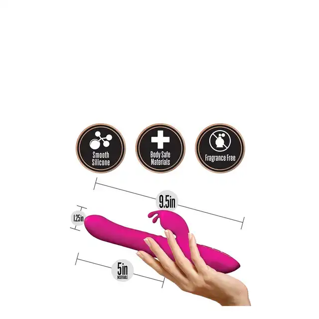 Lush - Kira Velvet. Różowy silikonowy wibrator z króliczkiem. Ruch posuwisty, grzanie i wibracje