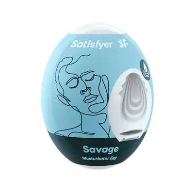 Satisfyer - Savage Mini. Masturbator w kształcie jajeczka. Teksturowany