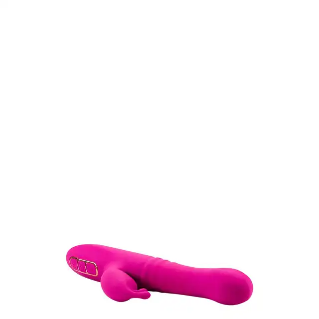 Lush - Kira Velvet. Różowy silikonowy wibrator z króliczkiem. Ruch posuwisty, grzanie i wibracje