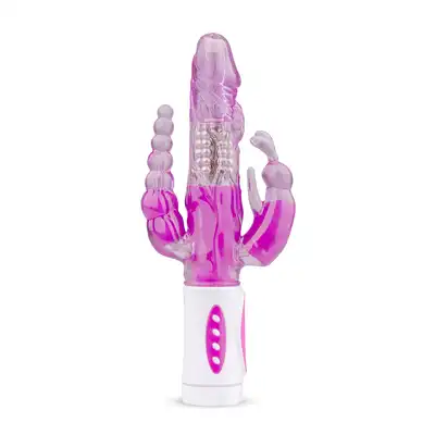 Easy Toys - Raving Rabbit Vibrator. Potrójny wibrator waginalno-analny z rotującymi kuleczkami. G-spot. 2 silniki. 12 programów. Fantastyczny.